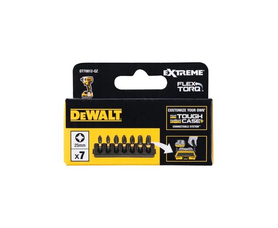 Набор бит DeWALT в касете для Tough Case, FlexTorq, L = 25 мм, Pz1 - 2 шт, Pz2 - 3 шт, Pz3 - 2 шт (DT70812), изображение 2 Набор бит DeWALT в касете для Tough Case, FlexTorq, L = 25 мм, Pz1 - 2 шт, Pz2 - 3 шт, Pz3 - 2 шт (DT70812), изображение 2