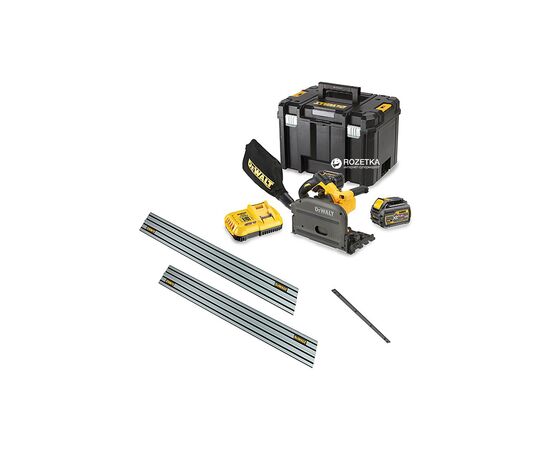 Дисковая пила DeWALT 54В XR FLEXVOLT Li-lon, диск 165х20 мм, 6Ah+2Ah, кейс TSTAK (DCS520T2), изображение 2 Дисковая пила DeWALT 54В XR FLEXVOLT Li-lon, диск 165х20 мм, 6Ah+2Ah, кейс TSTAK (DCS520T2), изображение 2