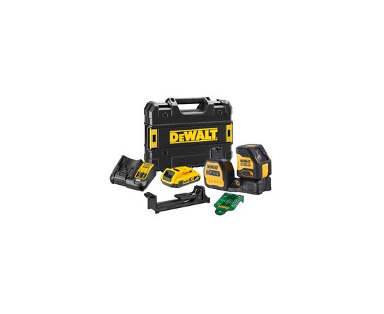 Лазерный нивелир DeWALT 10.8/12/18В XR Li-Ion, зеленый луч, 2Ah, кейс TSTAK (DCE088D1G18), изображение 5 Лазерный нивелир DeWALT 10.8/12/18В XR Li-Ion, зеленый луч, 2Ah, кейс TSTAK (DCE088D1G18), изображение 5