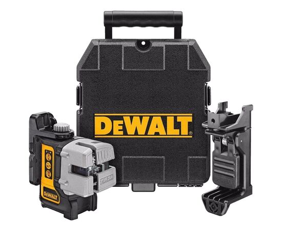 Лазерный нивелир DeWALT 6В/4 батарейки тип АА, красный луч, 0.8 кг, кейс (DW089K), изображение 2 Лазерный нивелир DeWALT 6В/4 батарейки тип АА, красный луч, 0.8 кг, кейс (DW089K), изображение 2