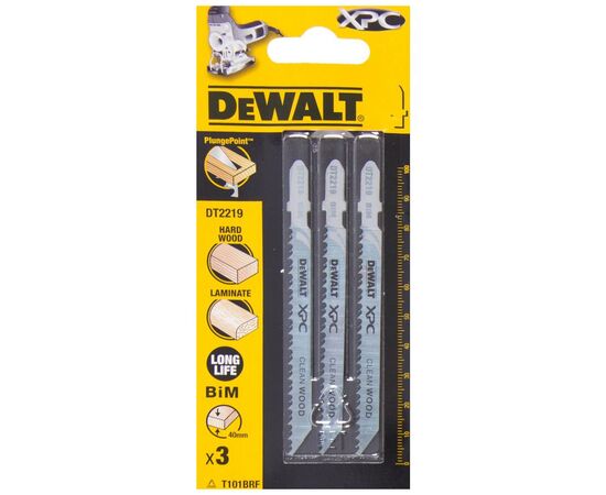 Полотно DeWALT для електролобзика, EXTREME по деревині, чистий, L=100, WL=75, 2.5мм, 3шт (DT2219)