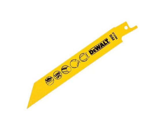 Полотно DeWALT для сабельных пил, биметаллическое, быстрый пропил, 152 мм, 18 TPI, 5 шт (DT2384), изображение 2 Полотно DeWALT для сабельных пил, биметаллическое, быстрый пропил, 152 мм, 18 TPI, 5 шт (DT2384), изображение 2