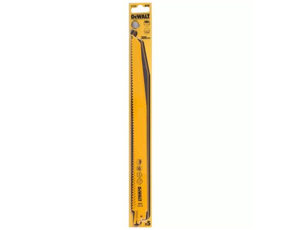 Полотно DeWALT для шабельних пилок, по деревині, швидкий пропил, 305 мм, 6 TPI, 5 шт (DT2350)