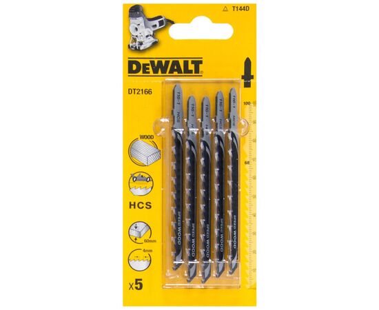 Полотно DeWALT для електролобзика, по деревині, прямий, L=100, WL=68, 4 мм, 5 шт (DT2166)