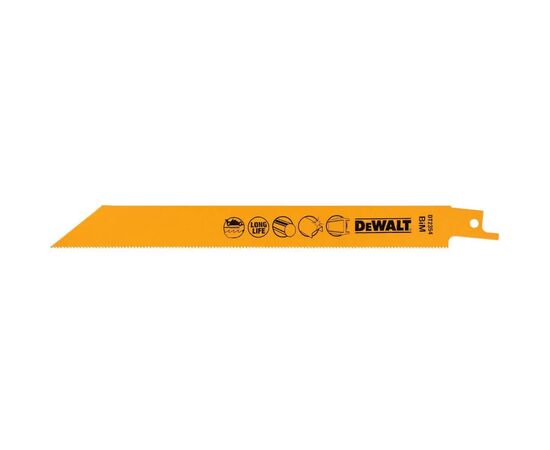 Полотно DeWALT для сабельных пил, по металлу, быстрый пропил, 203 мм, 18 TPI, 5 шт (DT2354), изображение 2 Полотно DeWALT для сабельных пил, по металлу, быстрый пропил, 203 мм, 18 TPI, 5 шт (DT2354), изображение 2
