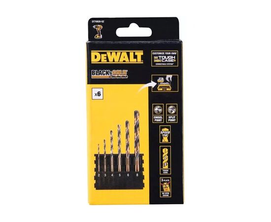 Набор сверл DeWALT в касете для Tough Case, по металлу Black&Gold, 7 шт. (DT70828)