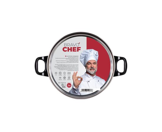 Кастрюля Bravo Chef 3.5 л Bakelite (BC-2002-22), изображение 6 Кастрюля Bravo Chef 3.5 л Bakelite (BC-2002-22), изображение 6