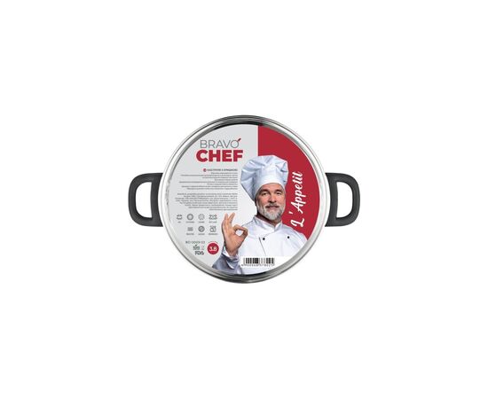 Кастрюля Bravo Chef L"Appetit 3.8 л Bakelite (BC-2003-22), изображение 7 Кастрюля Bravo Chef L"Appetit 3.8 л Bakelite (BC-2003-22), изображение 7