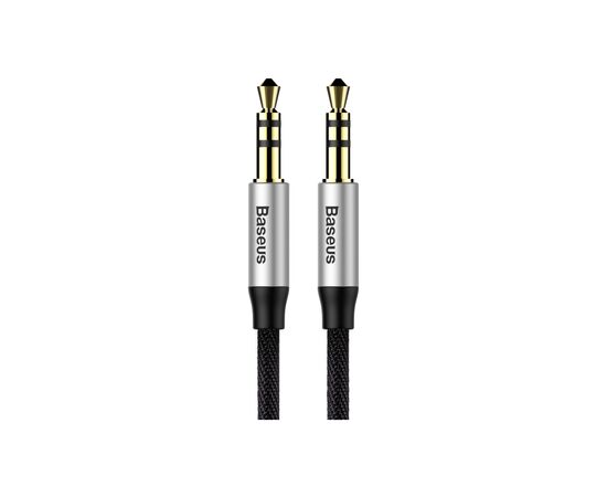 Кабель мультимедійний Jack 3.5mm Yiven M30 M/M 1.5m silver-black Baseus (CAM30-CS1)