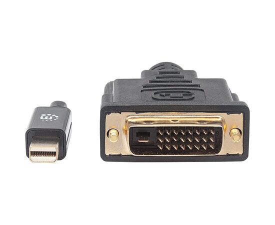 Кабель мультимедийный Mini DisplayPort M to DVI 25 M 1.8m Black Manhattan Intracom (152150), изображение 2 Кабель мультимедийный Mini DisplayPort M to DVI 25 M 1.8m Black Manhattan Intracom (152150), изображение 2