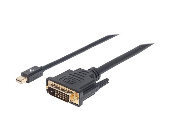 Кабель мультимедийный Mini DisplayPort M to DVI 25 M 1.8m Black Manhattan Intracom (152150)