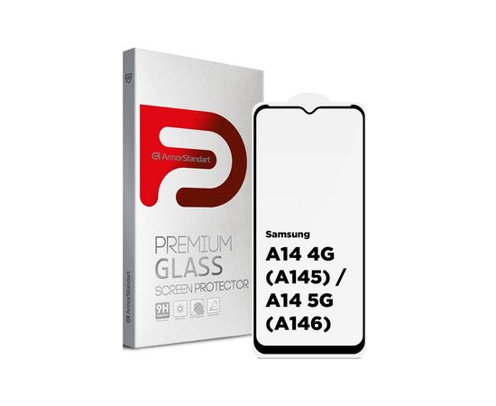 Стекло защитное Armorstandart Full Glue Samsung A14 4G (A145) / A14 5G (A146) Black (ARM66202)