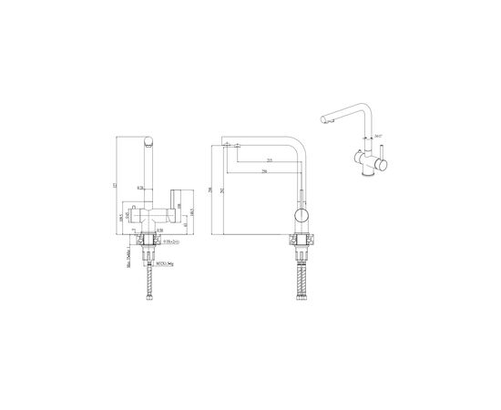 Смеситель Elleci T01 INOX COLORE, изображение 2 Смеситель Elleci T01 INOX COLORE, изображение 2