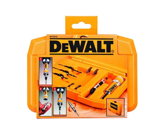 Набор сверл DeWALT пилотных с зенкерами FLIP&DRIVE, 12 шт, кейс (DT7612), изображение 2 Набор сверл DeWALT пилотных с зенкерами FLIP&DRIVE, 12 шт, кейс (DT7612), изображение 2
