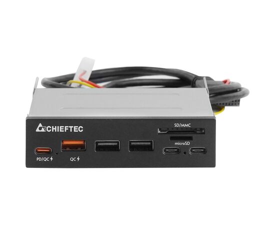 Считыватель флеш-карт Chieftec 3.5" 2xUSB3.2/2xType-C/1xPD3.0/1xQC3.0 USB (CRD-908H), изображение 3 Считыватель флеш-карт Chieftec 3.5" 2xUSB3.2/2xType-C/1xPD3.0/1xQC3.0 USB (CRD-908H), изображение 3