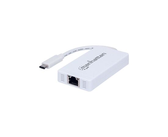 Концентратор Intracom Manhattan Type-C Hub 3-port USB3.0 + RJ45 Gigabit Ethernet White (507608)