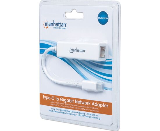 Переходник USB-C to Ethernet RJ45 1000 Mb Manhattan Intracom (507585), изображение 3 Переходник USB-C to Ethernet RJ45 1000 Mb Manhattan Intracom (507585), изображение 3