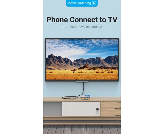 Переходник USB3.1 Type-C to HDMI (F) 4K 30HZ 0.15m Vention (TDEHB), изображение 3 Переходник USB3.1 Type-C to HDMI (F) 4K 30HZ 0.15m Vention (TDEHB), изображение 3