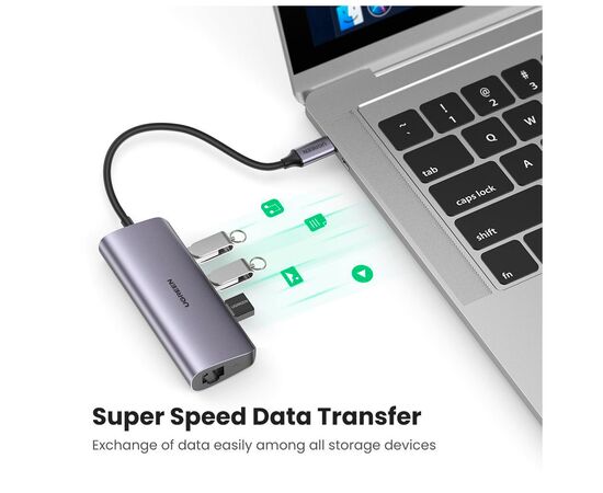 Концентратор Ugreen USB3.0 Type-C to USB 3.0x3/RJ45/ CM236 (60718), изображение 4 Концентратор Ugreen USB3.0 Type-C to USB 3.0x3/RJ45/ CM236 (60718), изображение 4
