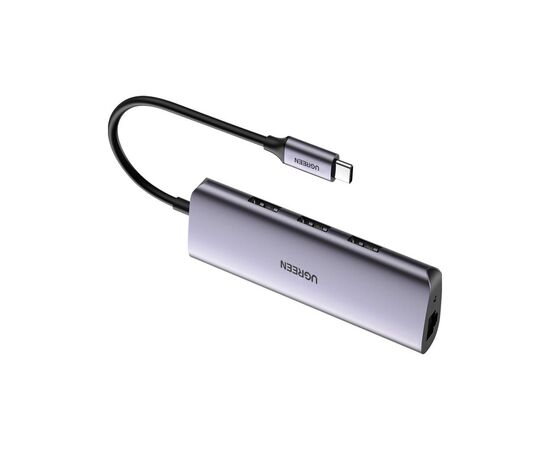 Концентратор Ugreen USB3.0 Type-C to USB 3.0x3/RJ45/ CM236 (60718)