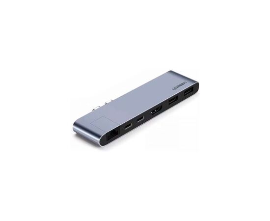 Концентратор Ugreen USB3.1 MacBook Pro 2*Type-C to HDMI/USB 3.0x2/HDMI/RJ45/PD CM218 (50984)