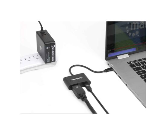Концентратор Intracom USB3.1 Type-C to DisplayPort(Thunderbolt 3)/PD 60W/ Black Manhattan (153447), изображение 3 Концентратор Intracom USB3.1 Type-C to DisplayPort(Thunderbolt 3)/PD 60W/ Black Manhattan (153447), изображение 3