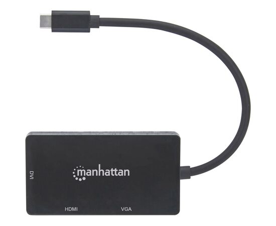 Концентратор Intracom USB3.1 Type-C to HDMI/DVI-I/VGA Black Manhattan (152983), изображение 4 Концентратор Intracom USB3.1 Type-C to HDMI/DVI-I/VGA Black Manhattan (152983), изображение 4