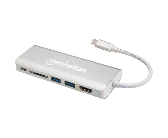 Концентратор Intracom USB3.1 Type-C to HDMI/USB 3.0x2/RJ45/SD/PD 60W Hub 7-in-1 Manhattan (152075), изображение 2 Концентратор Intracom USB3.1 Type-C to HDMI/USB 3.0x2/RJ45/SD/PD 60W Hub 7-in-1 Manhattan (152075), изображение 2