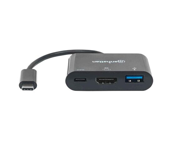 Концентратор Intracom USB3.1 Type-C to USB3.0/HDMI/USB-C (F) black Manhattan (152037), изображение 3 Концентратор Intracom USB3.1 Type-C to USB3.0/HDMI/USB-C (F) black Manhattan (152037), изображение 3