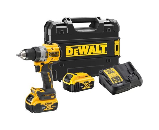 Шуруповерт DeWALT 18V XR Li-Ion 5Ah, 90 Нм, 0-650/0-2000 об/хв., кейс TSTAK (DCD805P2T)