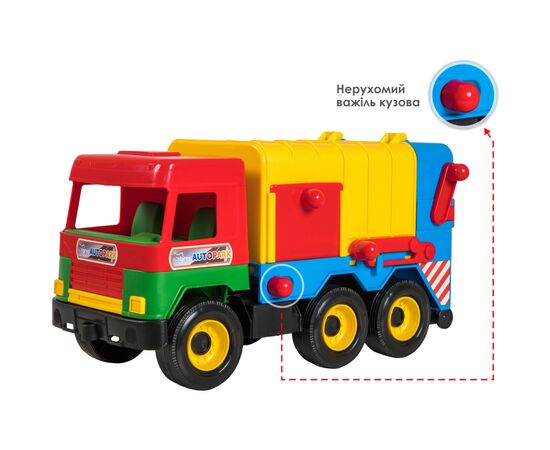 Спецтехника Tigres "Middle truck" мусоровоз желтый (39224), изображение 2 Спецтехника Tigres "Middle truck" мусоровоз желтый (39224), изображение 2