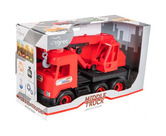 Спецтехника Tigres Авто "Middle truck" кран (красный) в коробке (39487), изображение 2 Спецтехника Tigres Авто "Middle truck" кран (красный) в коробке (39487), изображение 2
