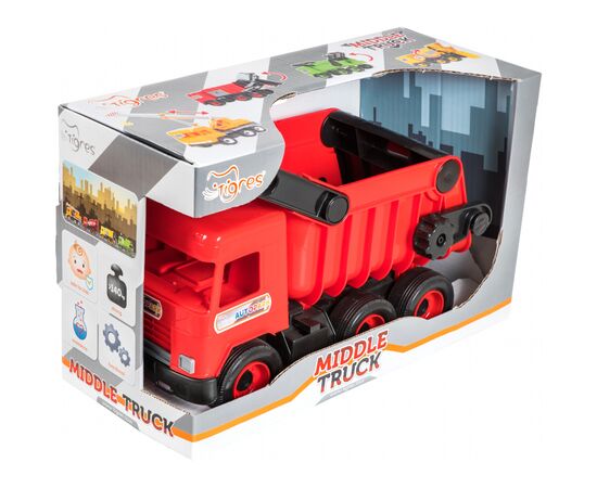Спецтехника Tigres Авто "Middle truck" самосвал (красный) в коробке (39486), изображение 2 Спецтехника Tigres Авто "Middle truck" самосвал (красный) в коробке (39486), изображение 2