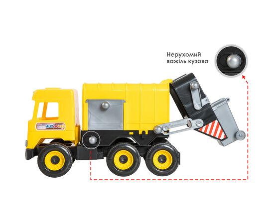 Спецтехника Tigres Авто "Middle truck" мусоровоз (желтый) в коробке (39492), изображение 2 Спецтехника Tigres Авто "Middle truck" мусоровоз (желтый) в коробке (39492), изображение 2