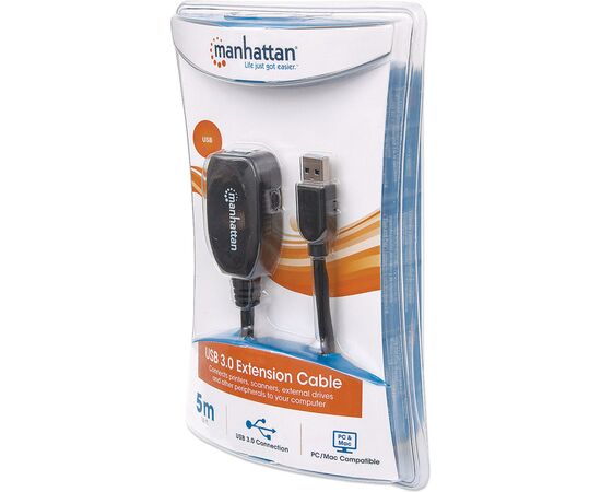 Дата кабель USB 3.0 AM/AF 5.0m active Manhattan Intracom (150712), изображение 2 Дата кабель USB 3.0 AM/AF 5.0m active Manhattan Intracom (150712), изображение 2