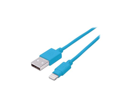 Дата кабель iPhone 5/6/Ipad 4, 0.15m blue Manhattan Intracom (394437)