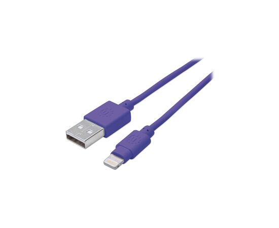 Дата кабель iPhone 5/6/Ipad 4, 0.15m purple Manhattan Intracom (394451)