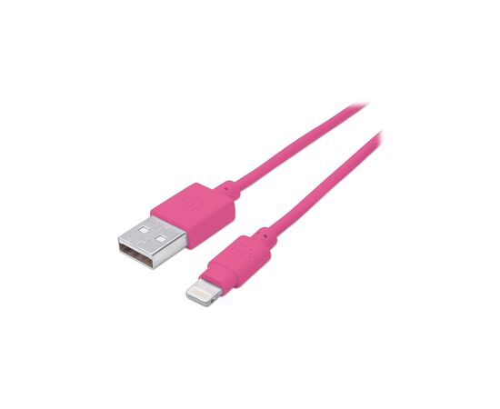Дата кабель iPhone 5/6/Ipad 4, 0.15m pink Manhattan Intracom (394420)