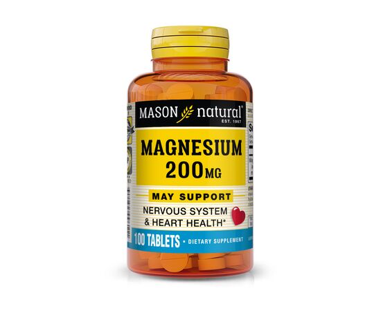Минералы Mason Natural Магний, 200 мг, Magnesium, 100 таблеток (MAV09611)