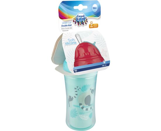 Поильник-непроливайка Canpol babies Лемур двойная стенка с силиконовой трубочкой 260 мл (74/051), изображение 3 Поильник-непроливайка Canpol babies Лемур двойная стенка с силиконовой трубочкой 260 мл (74/051), изображение 3