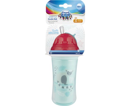 Поильник-непроливайка Canpol babies Лемур двойная стенка с силиконовой трубочкой 260 мл (74/051), изображение 4 Поильник-непроливайка Canpol babies Лемур двойная стенка с силиконовой трубочкой 260 мл (74/051), изображение 4