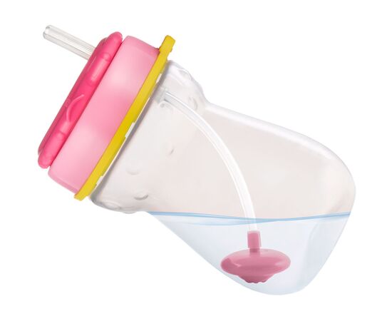 Поильник-непроливайка Canpol babies со складной силиконовой трубочкой и утяжелением 350 мл Котик Розовый (56/521), изображение 3 Поильник-непроливайка Canpol babies со складной силиконовой трубочкой и утяжелением 350 мл Котик Розовый (56/521), изображение 3