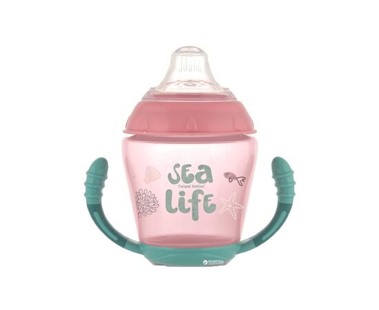 Поильник-непроливайка Canpol babies с мягким силиконовым носиком Sea Life розовый 230 мл (56/501_pin)