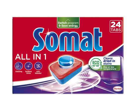 Таблетки для посудомоечных машин Somat All in 1 24 шт. (9000101347777)