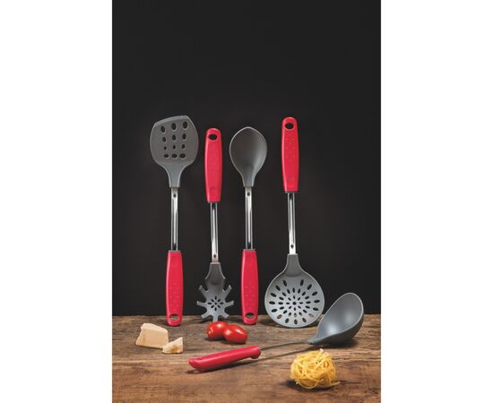 Ложка кухарська Tramontina Utilita Spaghetti Steel Red (25694/170), зображення 2 Ложка кухарська Tramontina Utilita Spaghetti Steel Red (25694/170), зображення 2