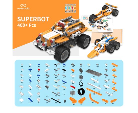 Конструктор Makerzoid Superbot Educational Building Blocks (MKZ-ID-SPB), изображение 5 Конструктор Makerzoid Superbot Educational Building Blocks (MKZ-ID-SPB), изображение 5