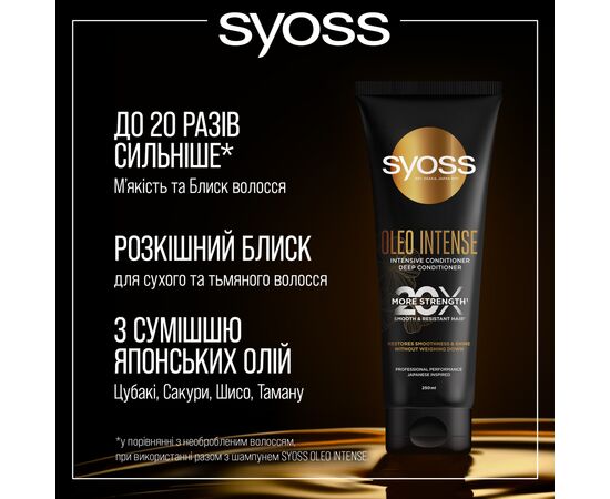 Кондиционер для волос Syoss Oleo Intense Интенсивный для сухих и тусклых волос 250 мл (9000101712537), изображение 2 Кондиционер для волос Syoss Oleo Intense Интенсивный для сухих и тусклых волос 250 мл (9000101712537), изображение 2