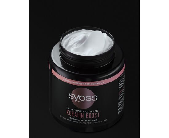 Маска для волос Syoss Keratin Boost Интенсивная для ломких волос 500 мл (9000101689976), изображение 2 Маска для волос Syoss Keratin Boost Интенсивная для ломких волос 500 мл (9000101689976), изображение 2