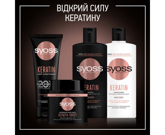 Маска для волос Syoss Keratin Boost Интенсивная для ломких волос 500 мл (9000101689976), изображение 5 Маска для волос Syoss Keratin Boost Интенсивная для ломких волос 500 мл (9000101689976), изображение 5