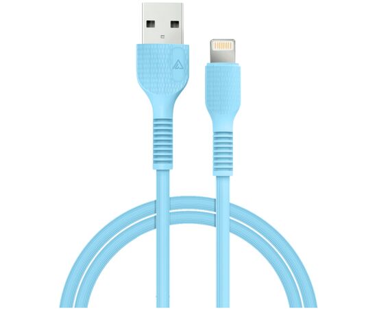Дата кабель USB 2.0 AM to Lightning 1.2m AL-CBCOLOR-L1BL Blue ACCLAB (1283126518188)